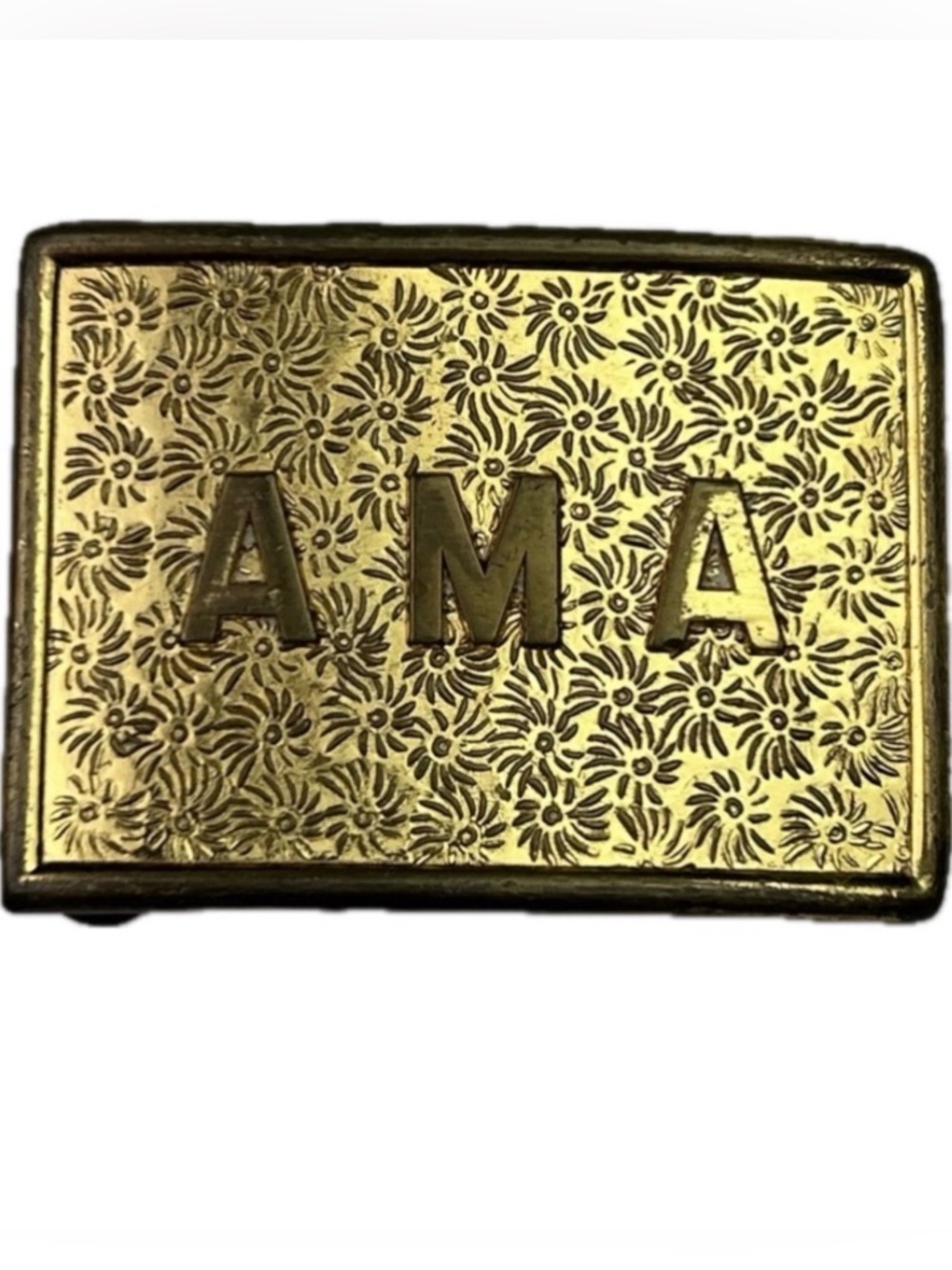 Vintage AMA American Motorcycle Association Brass Belt Buckle